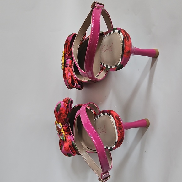 NEW Betsey Johnson Felipe Embellished Floral Ankle Strap Pump Size 10 - Picture 12 of 16